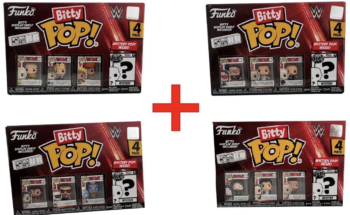 Funko WWE Bitty Pop 4 x 4 scatole set completo nuovo preordine