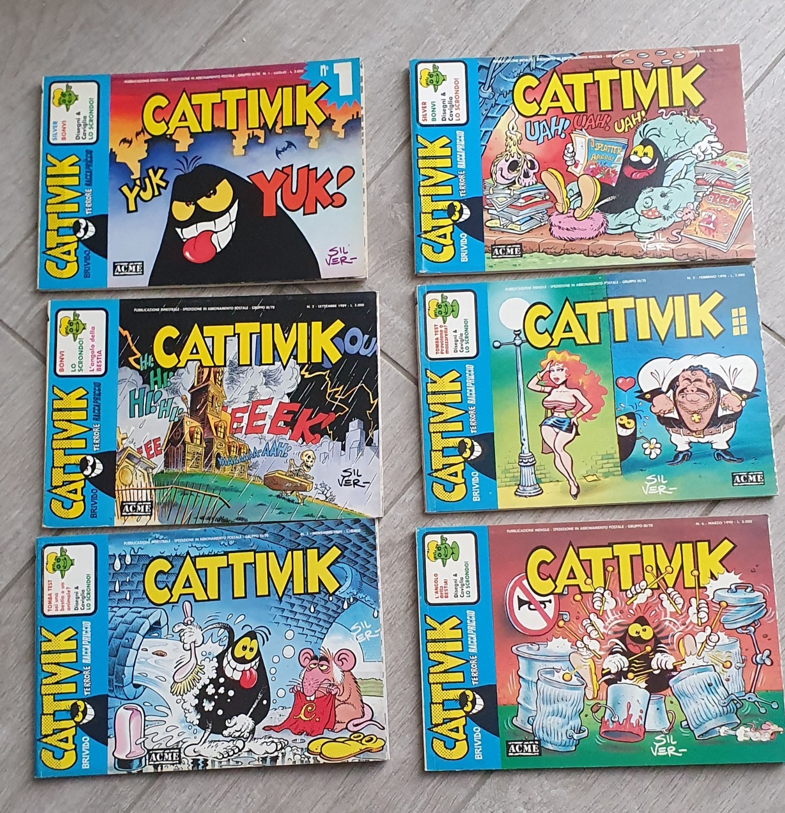 Lotto Fumetti Cattivik ACME dal n 1 al 13 Sequenza Completa Silver Bonvi 1989