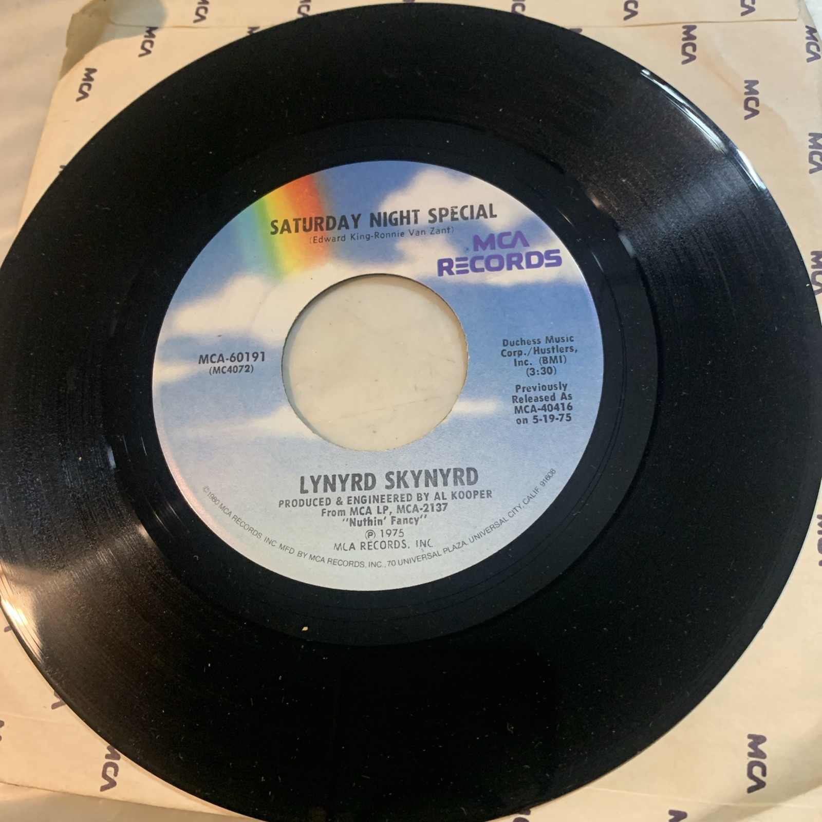Lynyrd Skynyrd - Rock Saturday Night Special / Sweet Home Alabama Mca  MINT COND