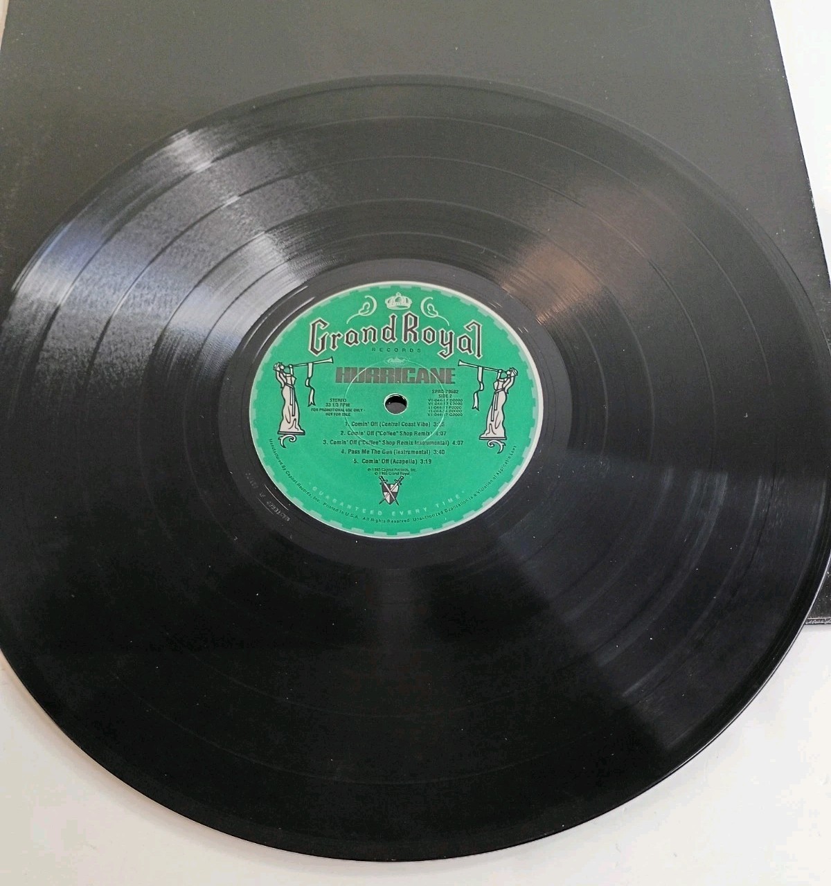 DJ Hurricane: COMIN' OFF promo single-Pass Me The Gun Hip-hop 90's Vinyl Record 