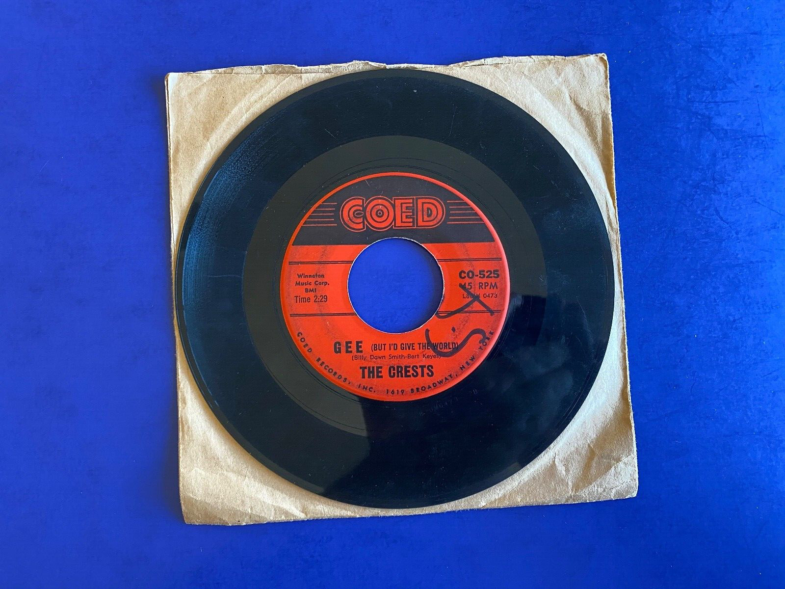 The Crests Step by Step / Gee COED CO 525 tested 1960 VG+ DOO WOP