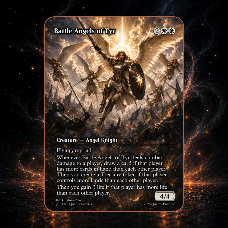 Battle Angels of Tyr - Carta MTG personalizzata Full Art