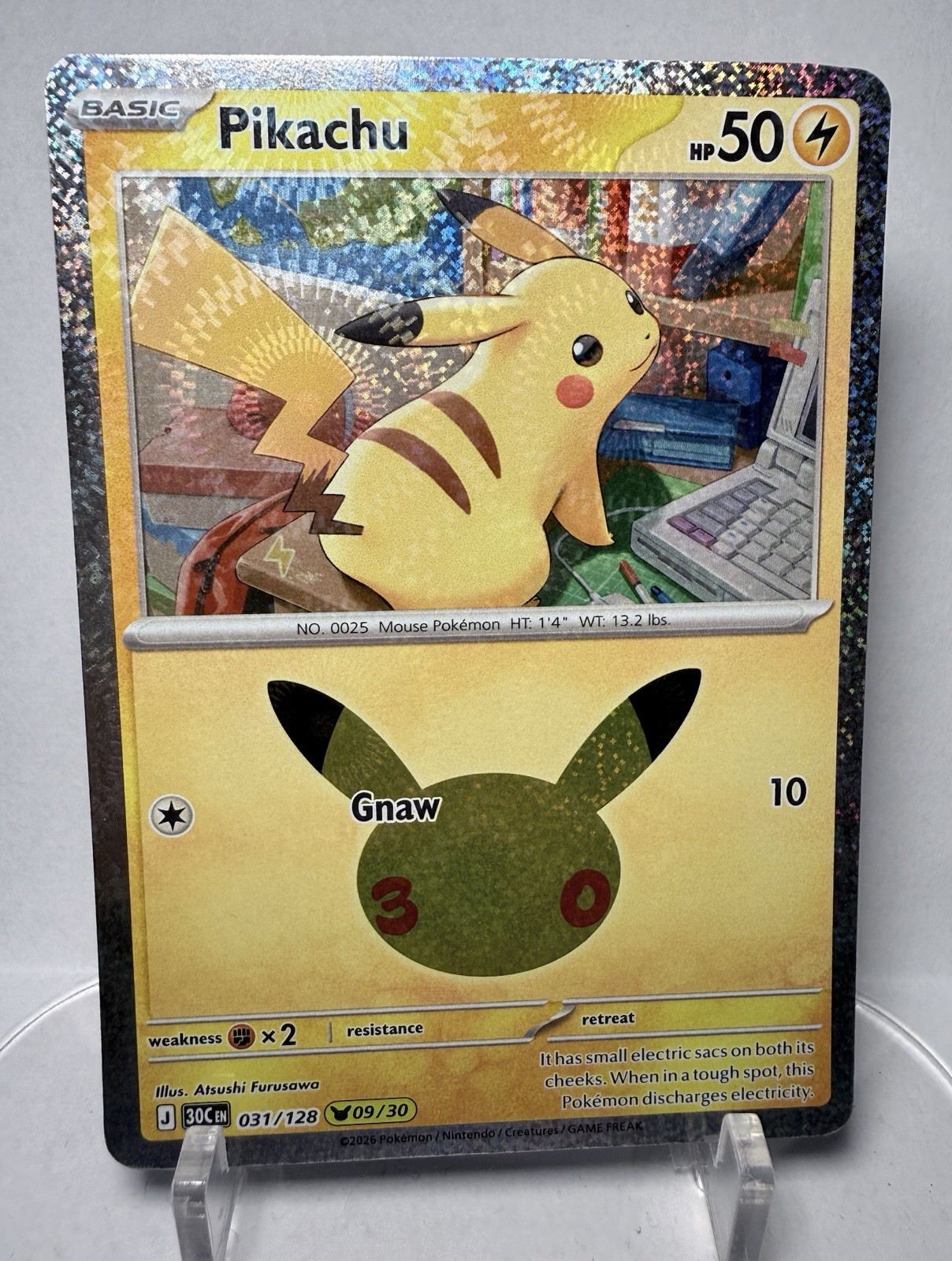 Pikachu 031/128 (09/30) Me: 30th Celebration Holo - Pokemon TCG ENG NM