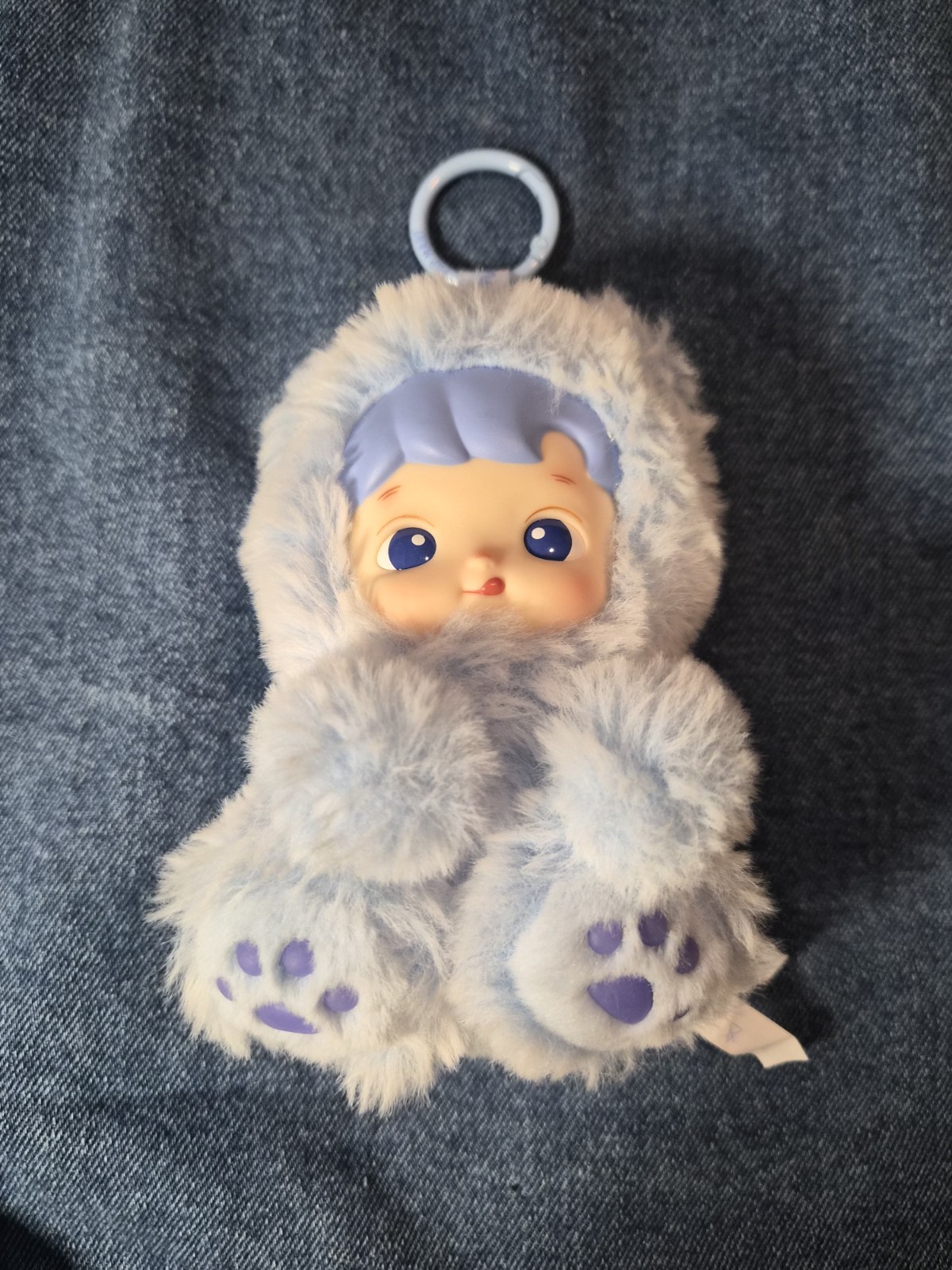 Popmart Hacipupu portachiavi pendente peluche orso gommoso blu