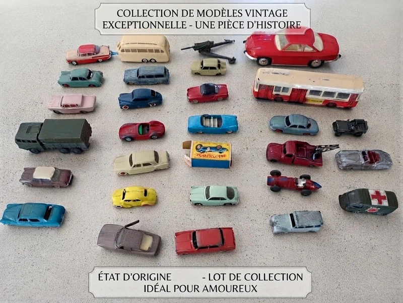 Lot petites voitures miniatures vintage 1945-1970