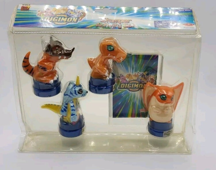 Figurine DIGIMON 2000 Stampers Greymon Gabumon Agumon Patamon nuove rare 
