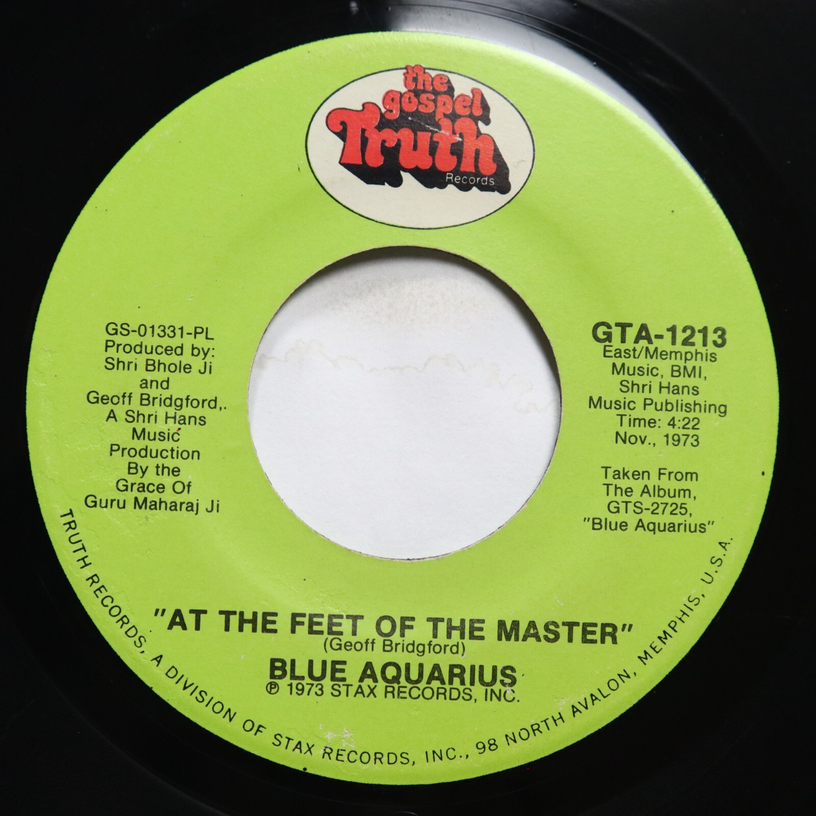 BLUE AQUARIS - AT THE FEET OF THE MASTER / KNOW HIM WHILE YOU - GOSPEL PSYCH 45