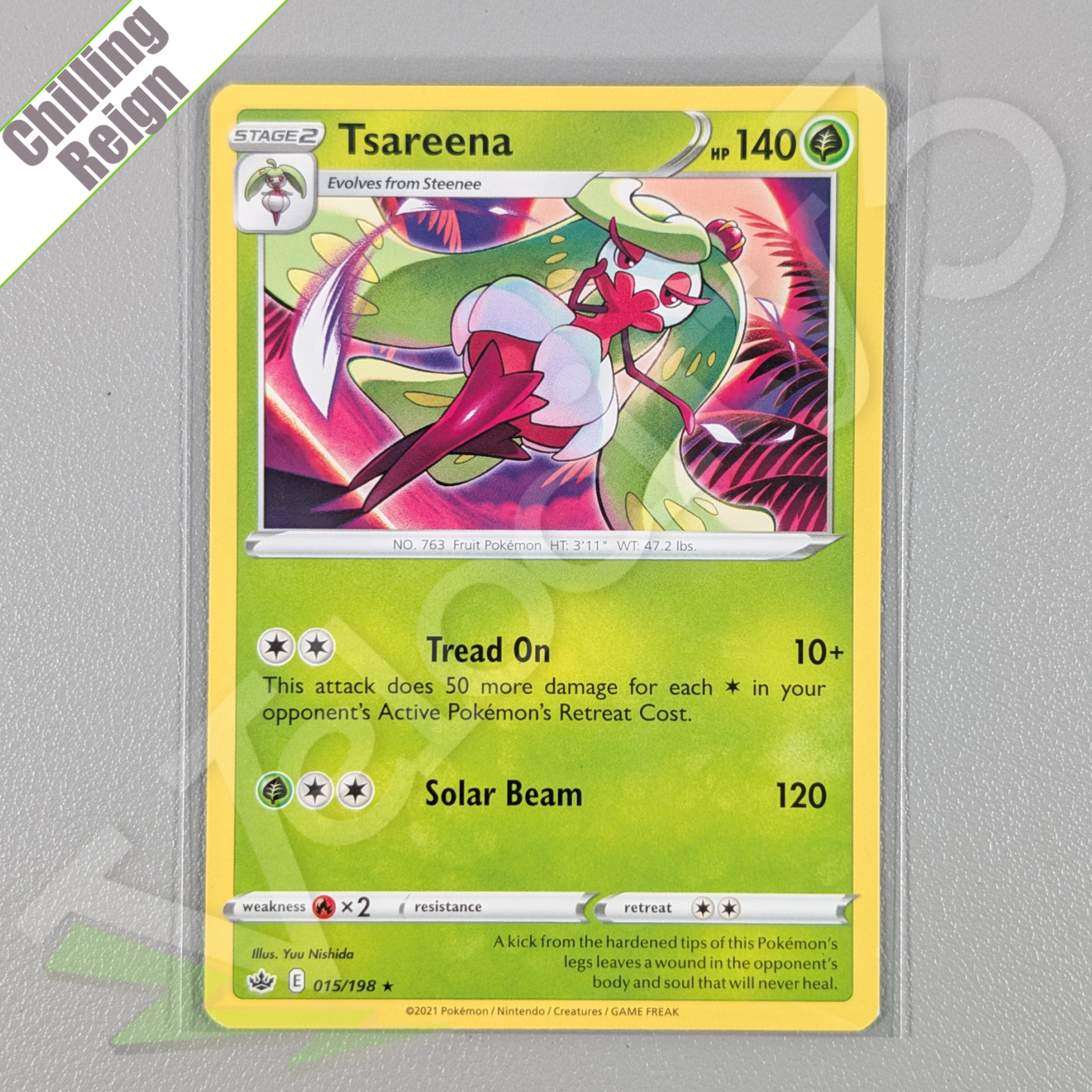 Carta Pokemon TCG - Tsareena 15/198 Rara | Regno Ghiacciante (2021)