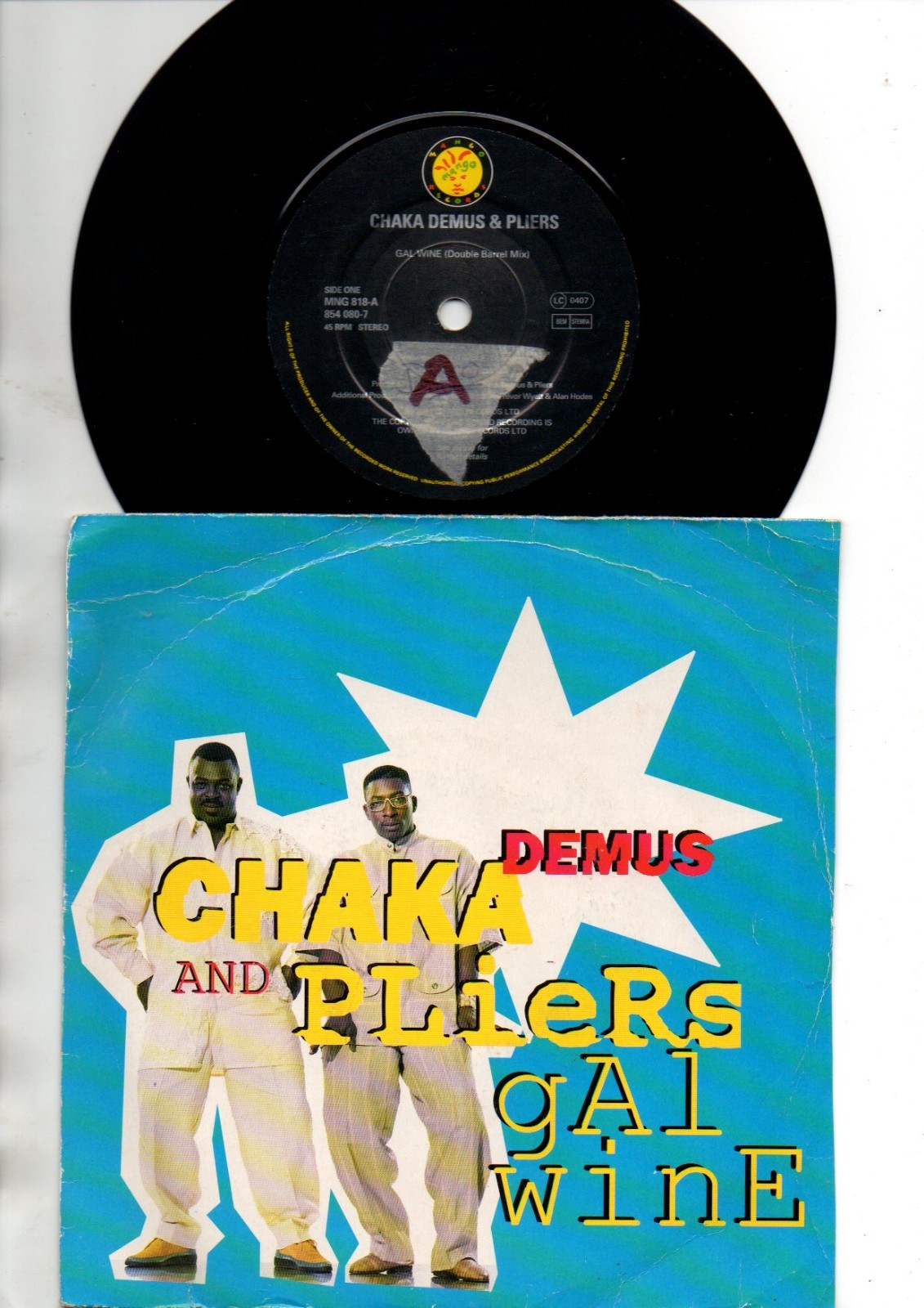 ❤️  Chaka Demus & Pliers - Gal Wine  ❤️ Reggae  Vinyl 7" Single ..... VG+