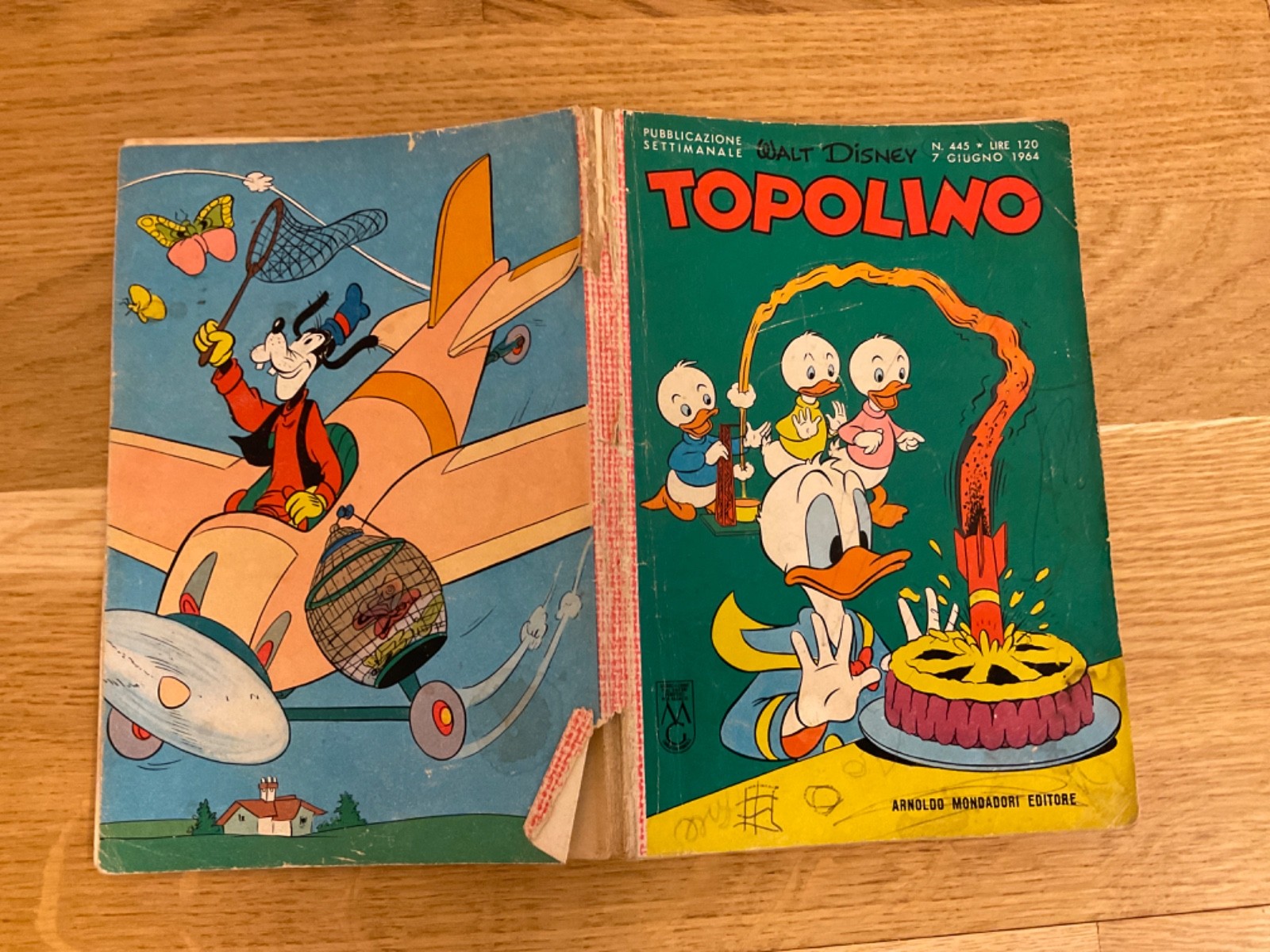 TOPOLINO LIBRETTO N.445 MONDADORI DISNEY 1964  SI BOLLINO,
