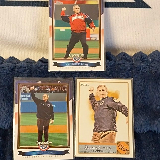 Topps George W. Bush Presidential First Pitch 2014 Trading Card Lot (3) A&G/OD
