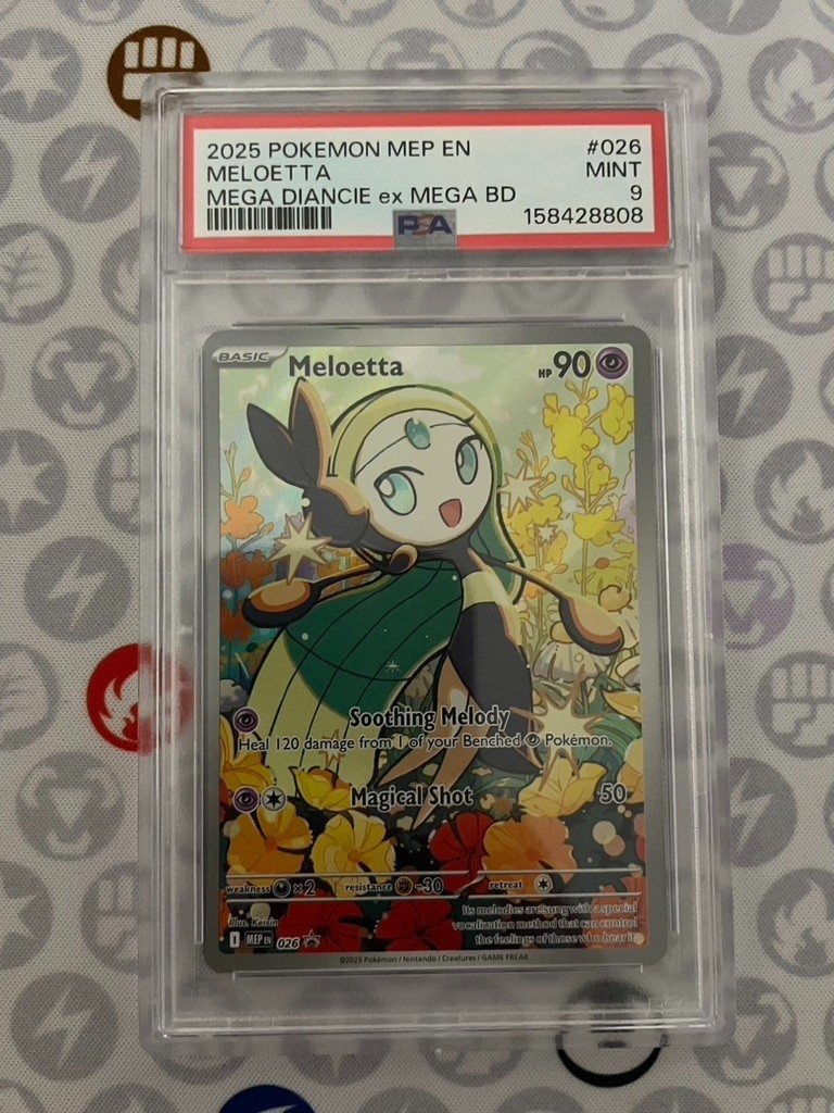 Pokemon Mega Evoluzione MEP 026 Meloetta Mega Diancie BD Promo PSA 9 COME NUOVO!