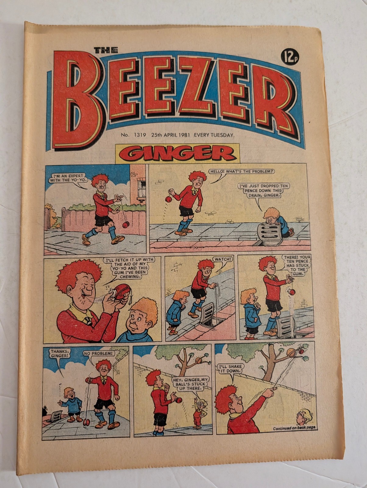 The Beezer Comic No 1319, April 25th 1981.
