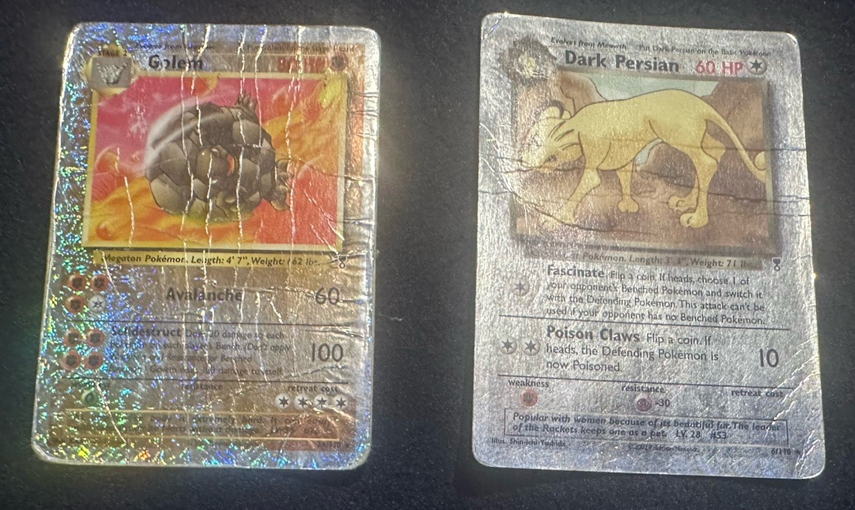 Pokémon TCG  2000 Golem holo 8/110 + Dark Persian 6/110 ENG Legendary Collection