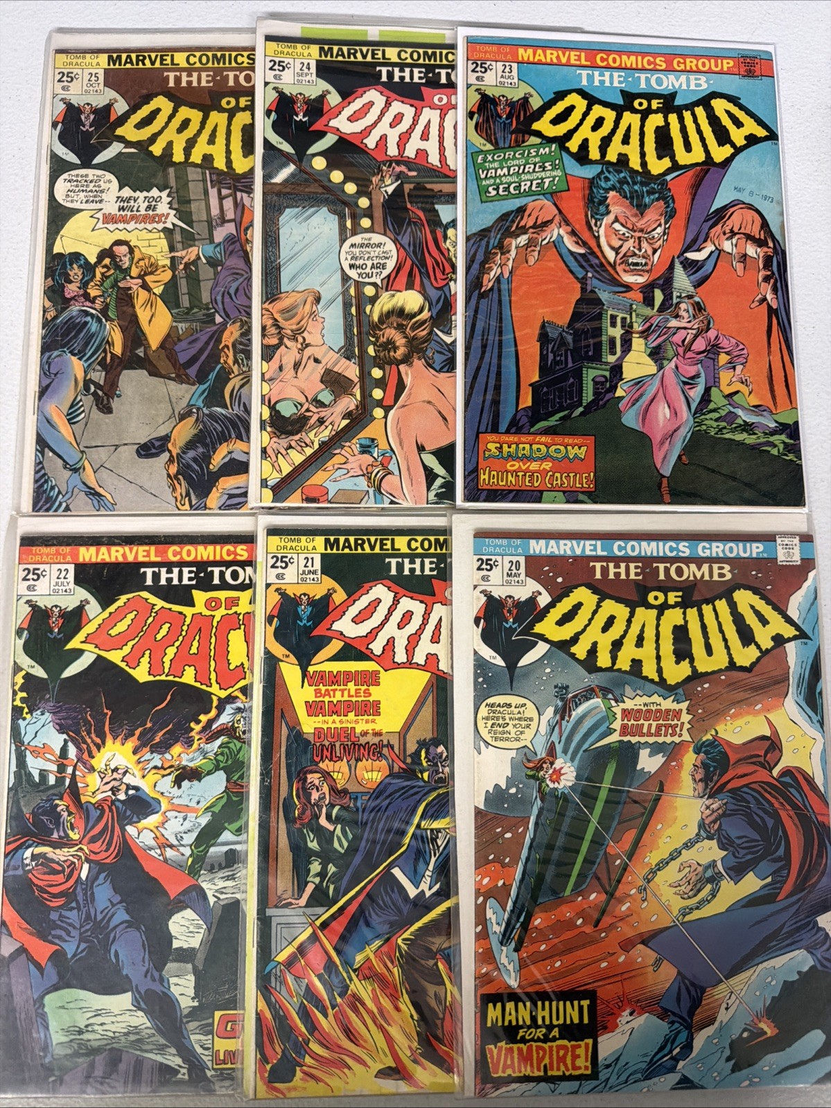 Tomba di Dracula #20 21 22 23 24 25 età del bronzo horror Marvel fumetti lotto ottime condizioni *Y6