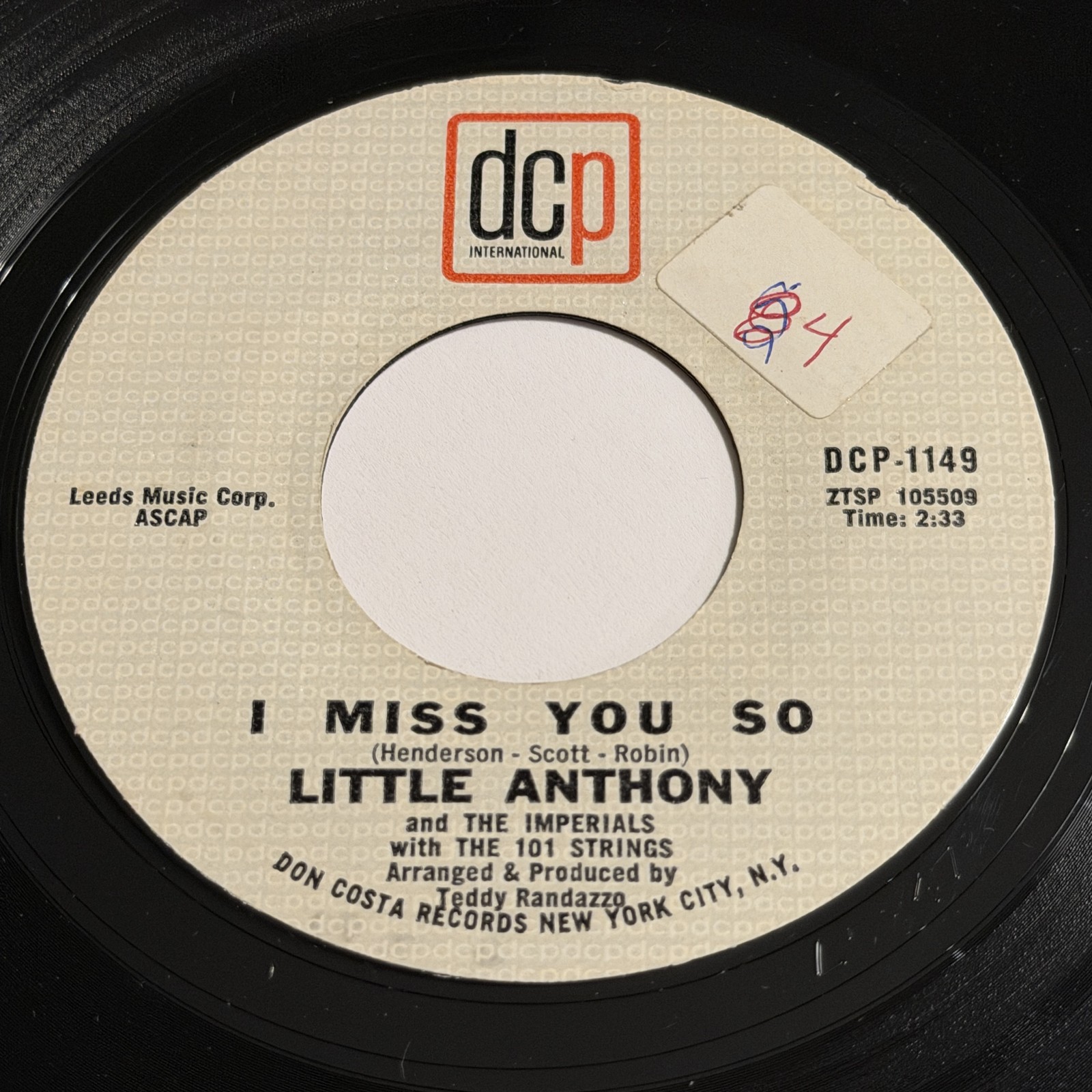 Little Anthony And The Imperials: I Miss You So / Get Out Of My Life 45 - DCP