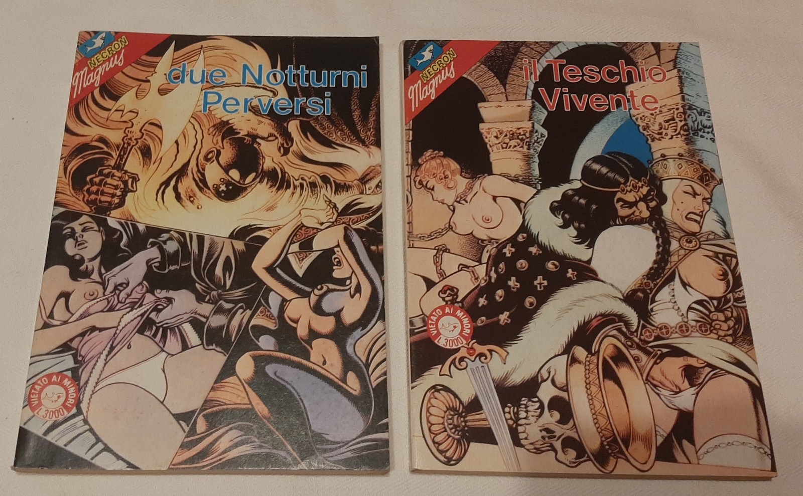 Lotto 2 fumetti Necron Magnus N1 Due Notturni Perversi - N2 Il Teschio Vivente