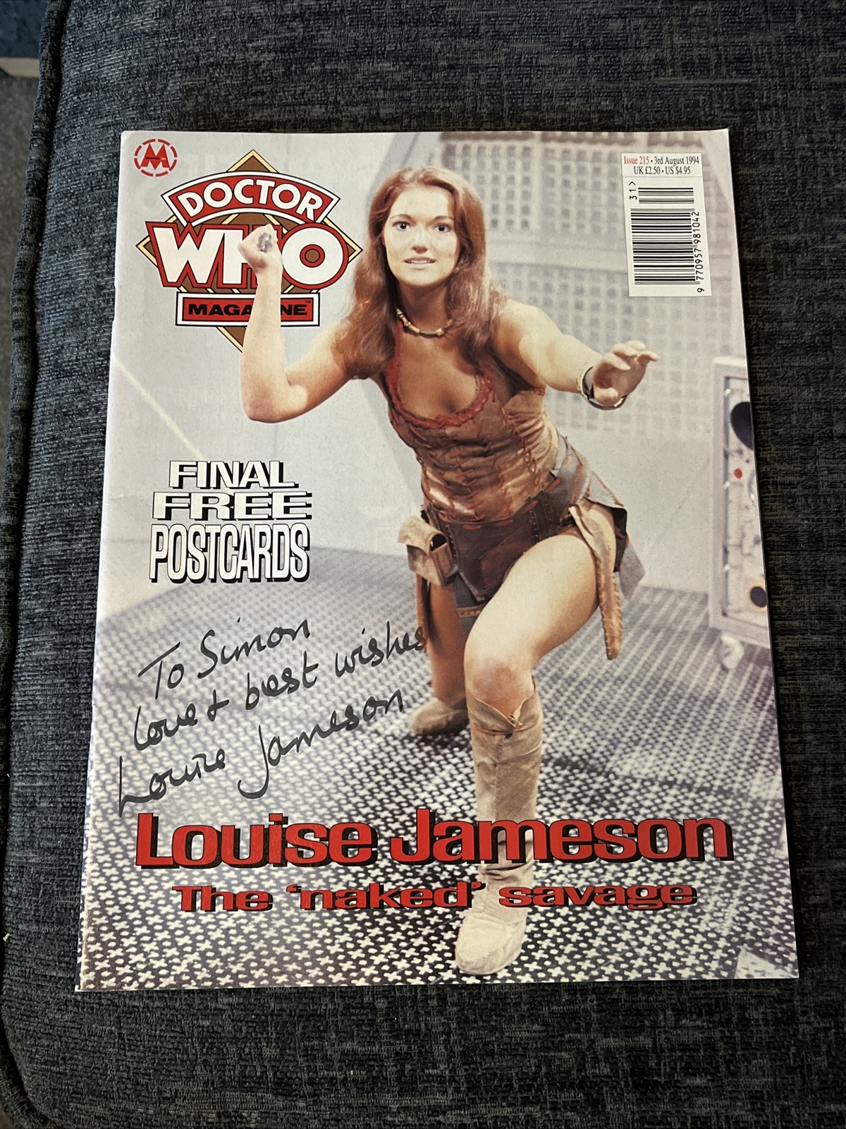 Doctor Who Magazine - No 215 - with Postcards - Signed By Louise Jameson