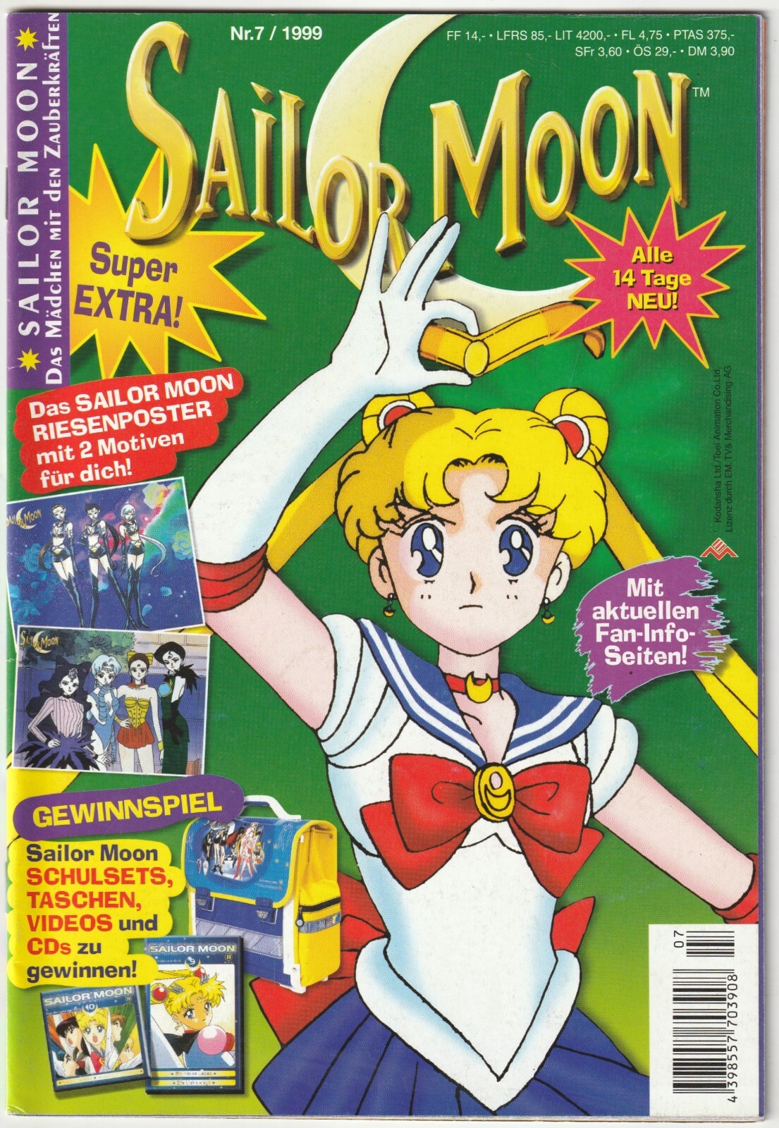 ✪ SAILOR MOON #7/1999 + poster/senza extra, Ehapa/Toei MANGA-COMICHEFT Z1/1-
