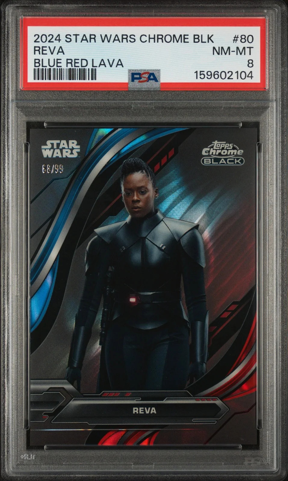 2024 Topps Star Wars Chrome Black - Reva #80 - BLUE RED LAVA /99 - PSA - /99