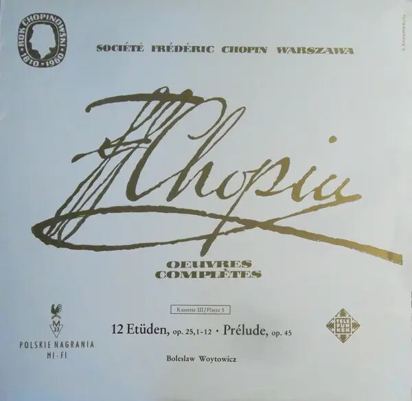 Chopin 12 Etuden Op. 25 - Prelude, Op. 45 LP Telefunken Vinile NEAR MINT