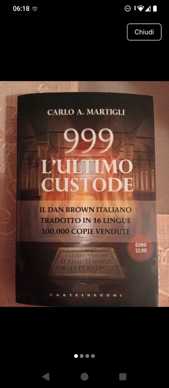 Libro 999 L'ultimo custode - Carlo A. Martigli (Castelvecchi)