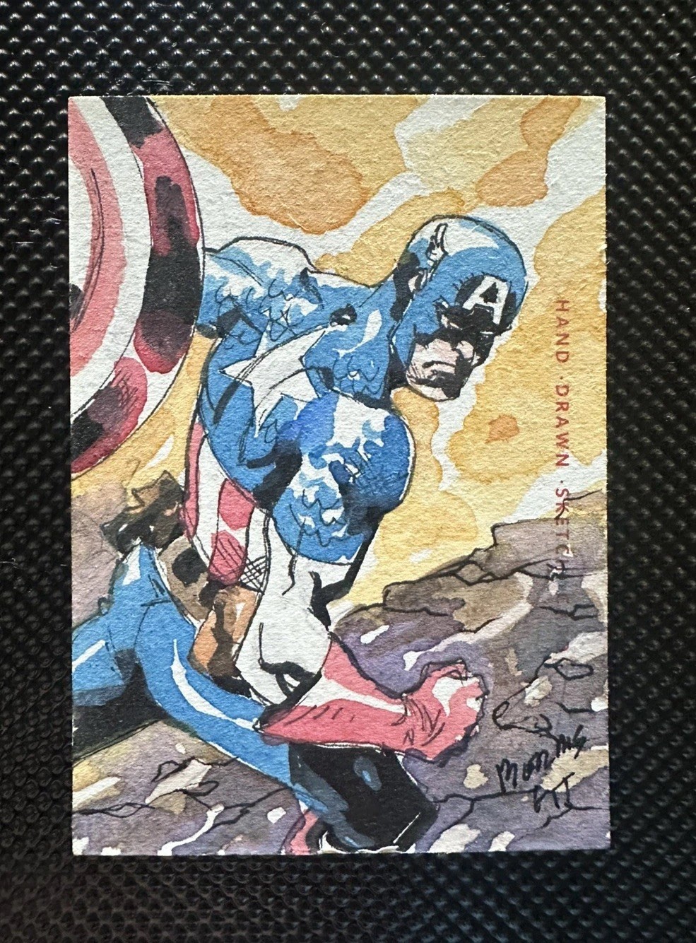 2024 Alla ricerca dell'unicorno Marvel Capitan America carta da disegno 1/1 di Raymund Bermudez