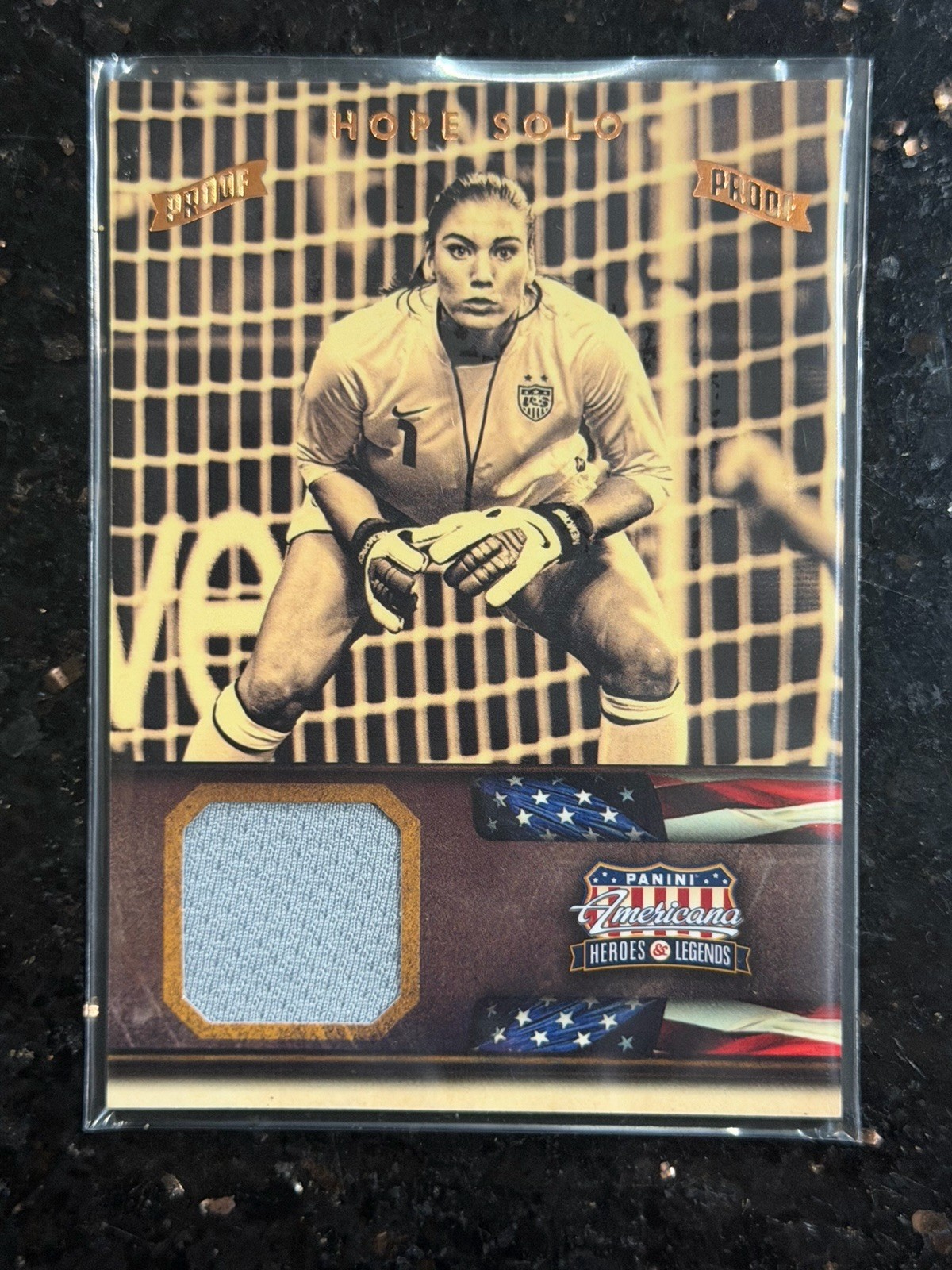 2012 Panini Americana Heroes & Legends Hope Solo Bronze Proof /99 Relic