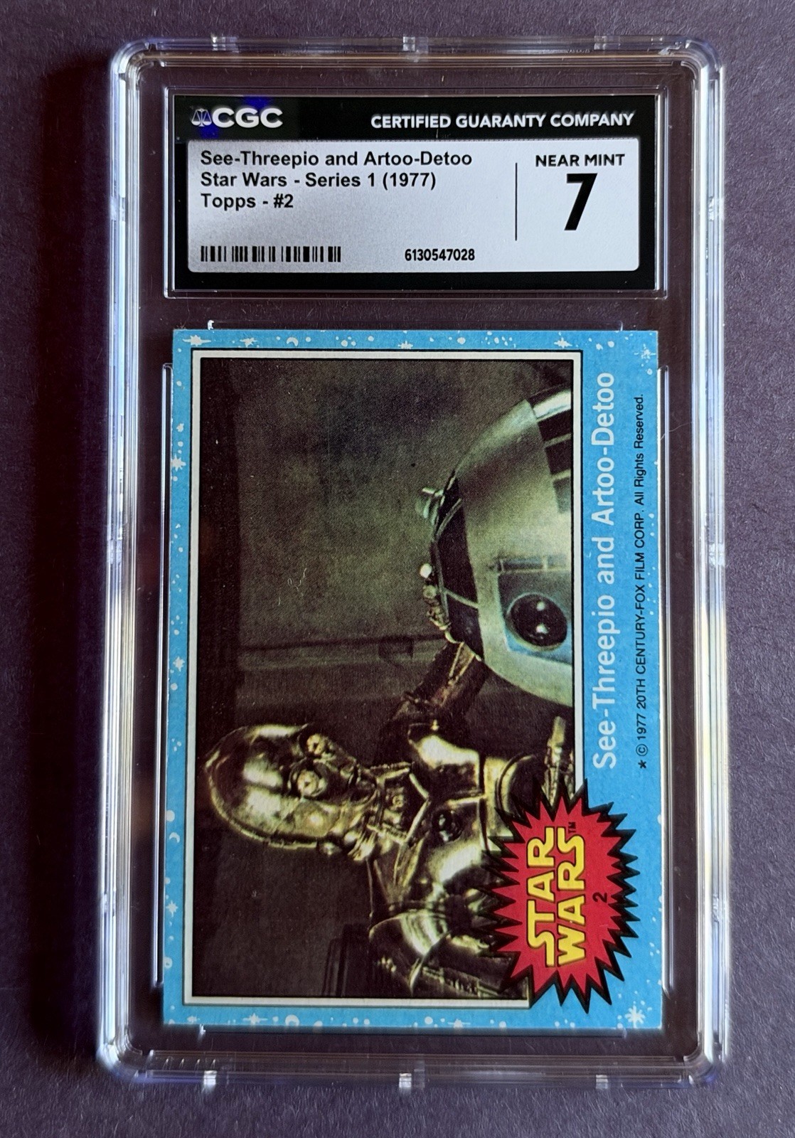 1977 Topps Star Wars See-Threepio and Artoo-Detoo #2 Rookie RC CGC 7 NM
