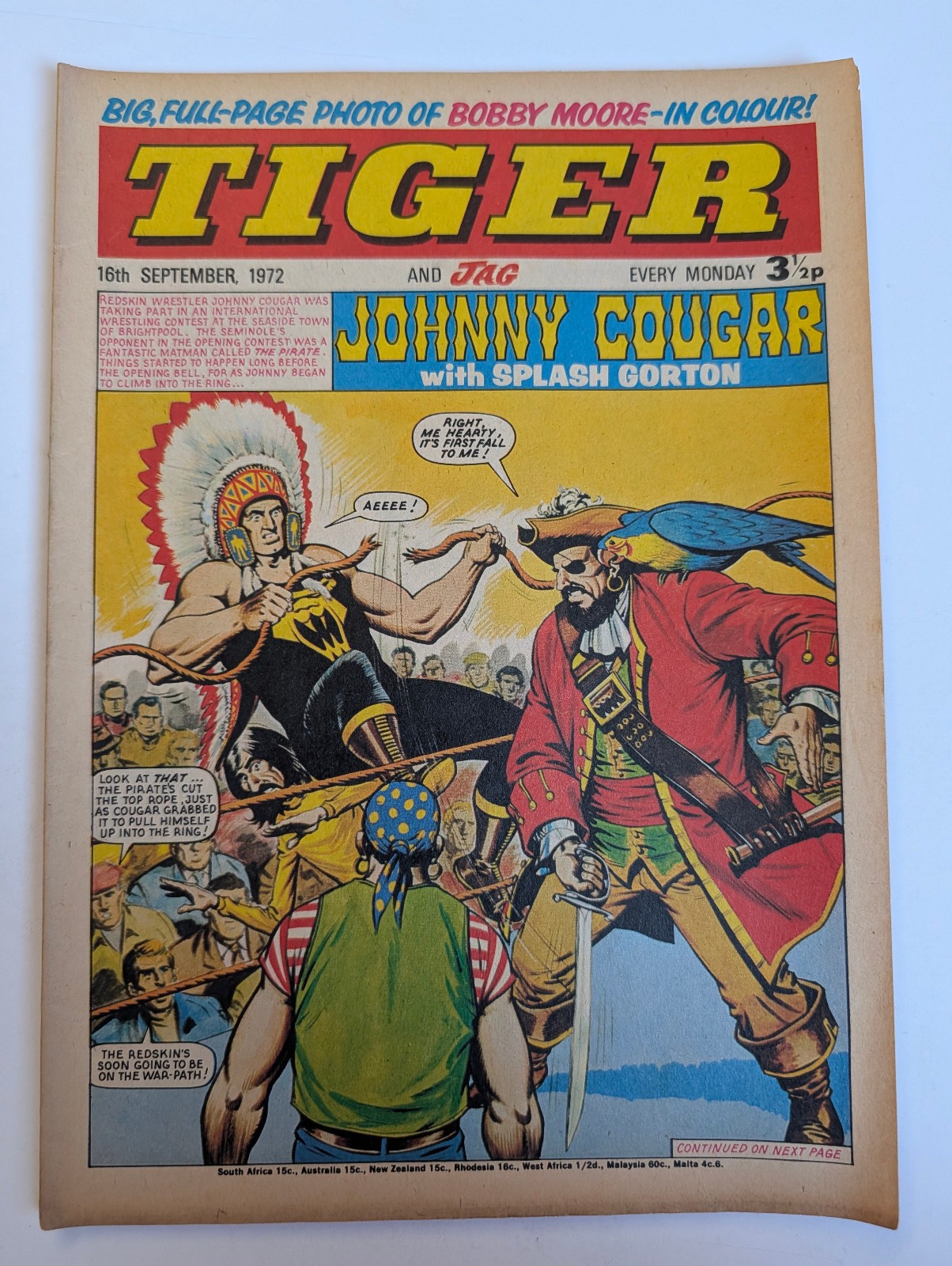 Tiger and Jag Comic 16th Spetember 1972, IPC Magazines Ltd.