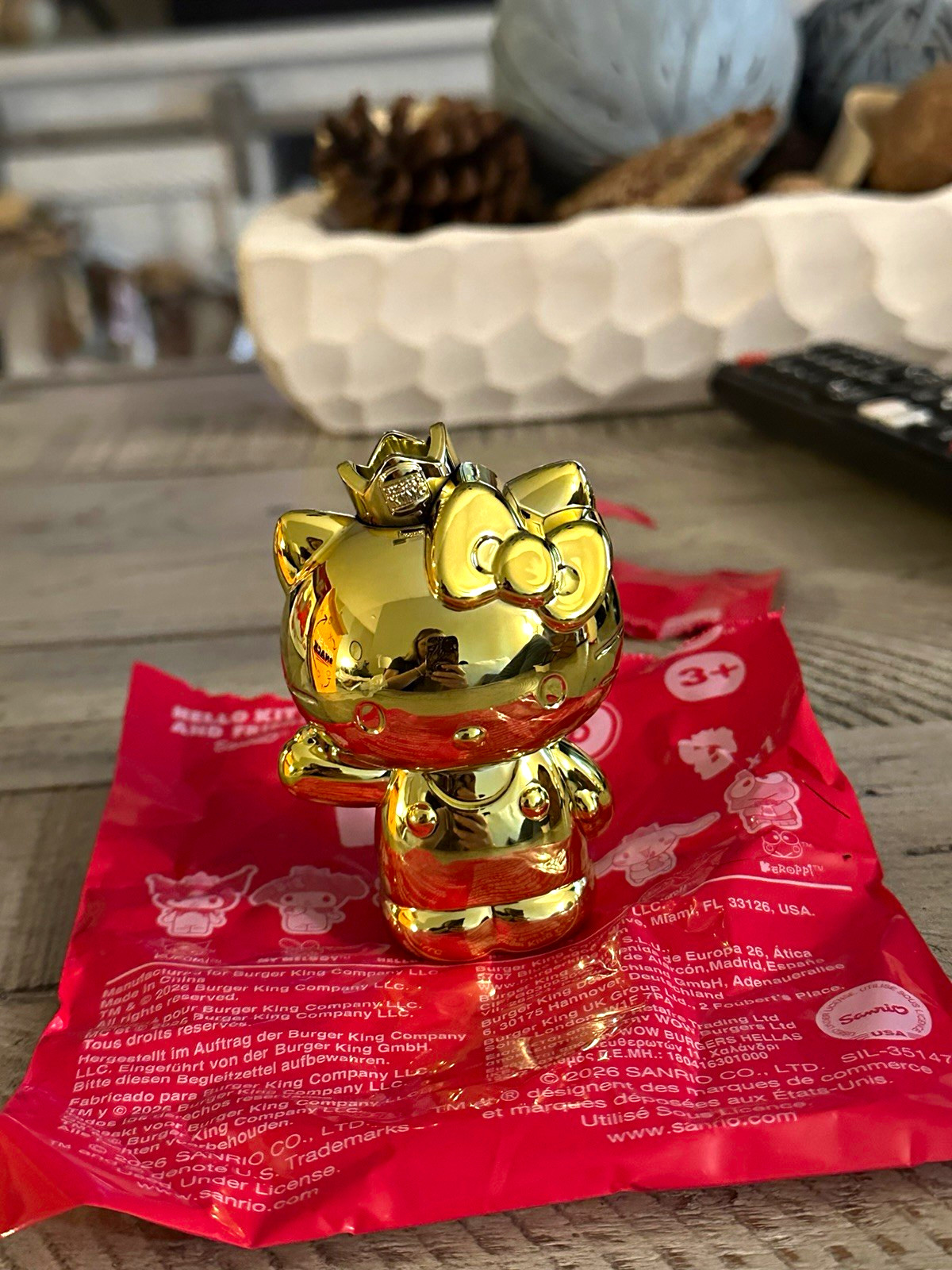 Sanrio Hello Kitty and Friends Gold Hello Kitty Cat Figure Toy Age 3+