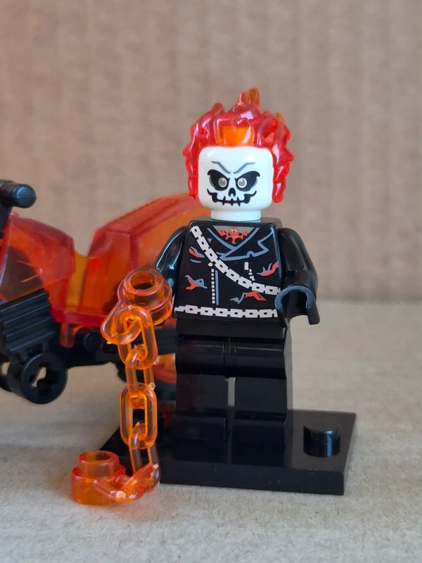 Ghost Rider minifigure style Lego compatible