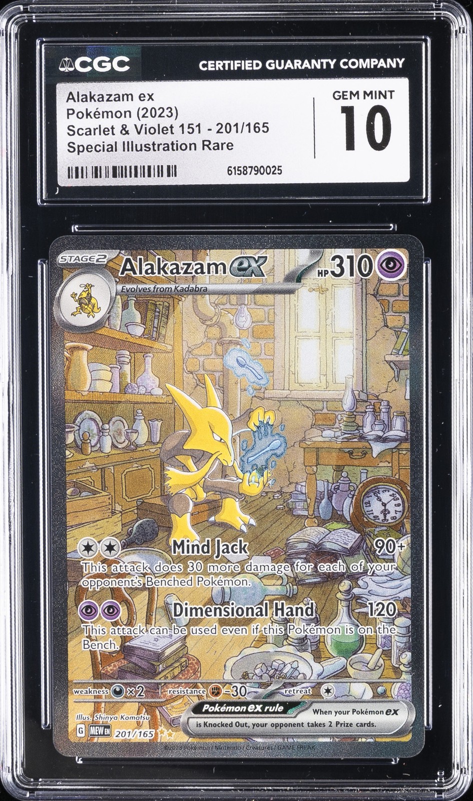 2023 151 SIR HOLO #201/165 ALAKAZAM CGC 10 GEM OTTIME CONDIZIONI