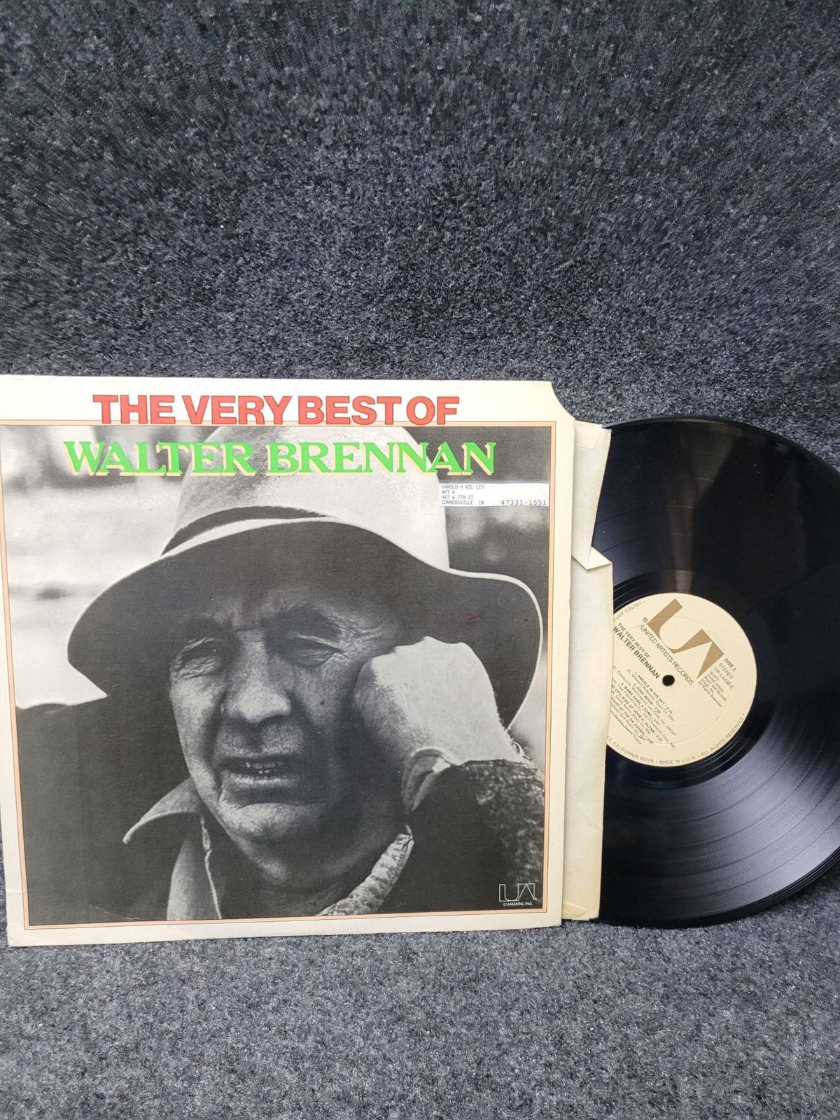 Vintage Walter Brennan The Very Best Of 12" Vinyl LP UA 1974 Country Record