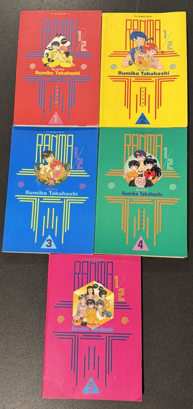 Ranma 1/2 volumi 1-5 Rumiko Takahashi manga viz graphic novel