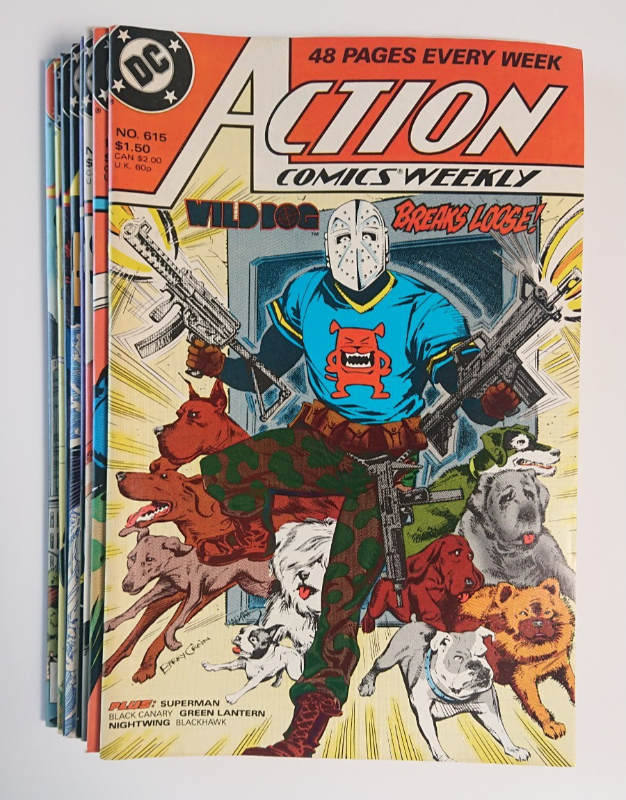 Lotto di 8 fumetti DC Action Comics #615-622 1988