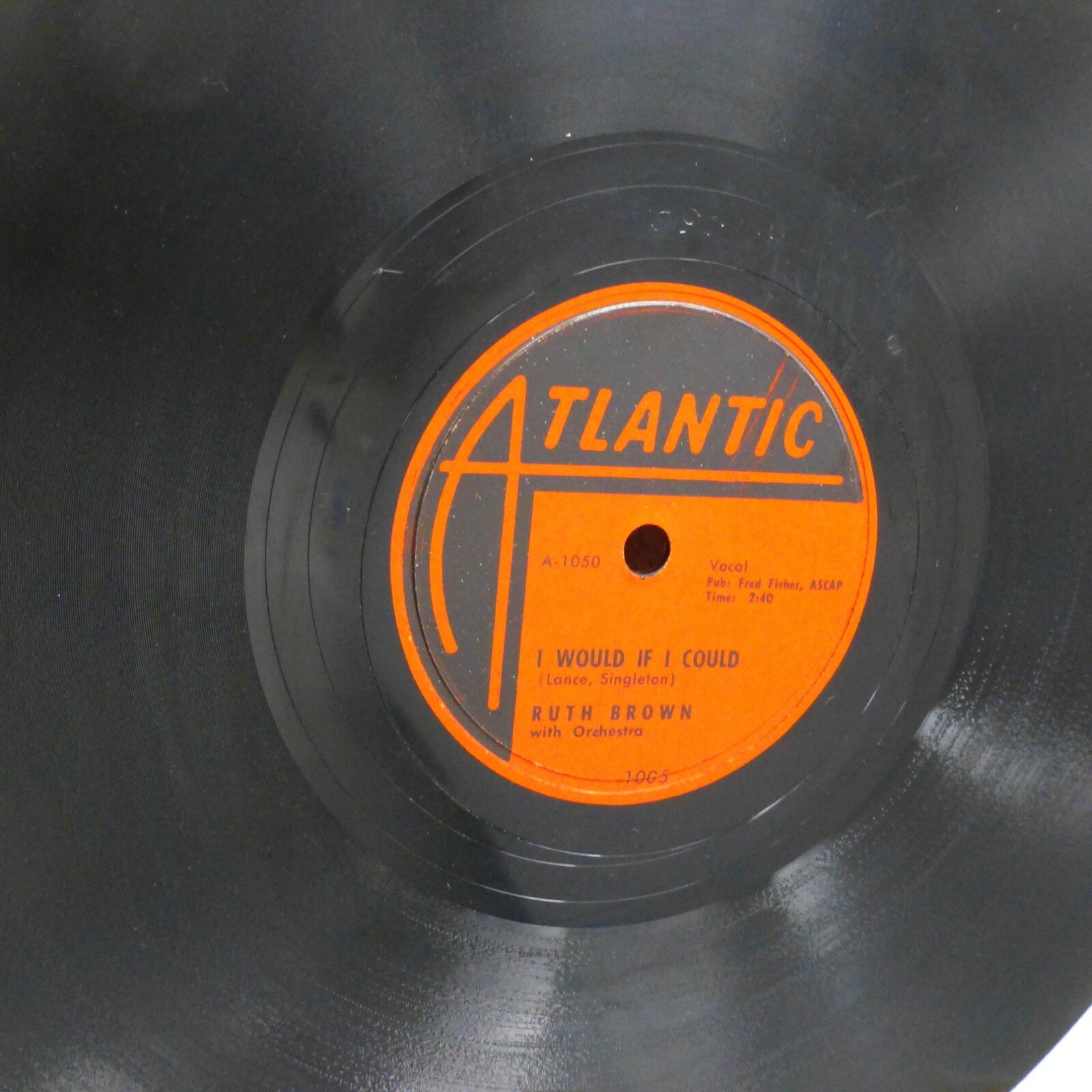 Ruth Brown 78 I Would If I Could Single 78 giri Atlantic 10" VG+