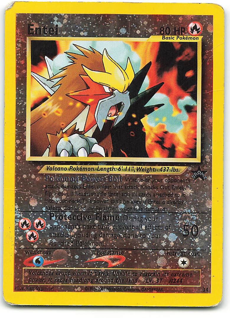 Entei 34 Promo Wizards Black Star Promo Pokemon Reverse Holo