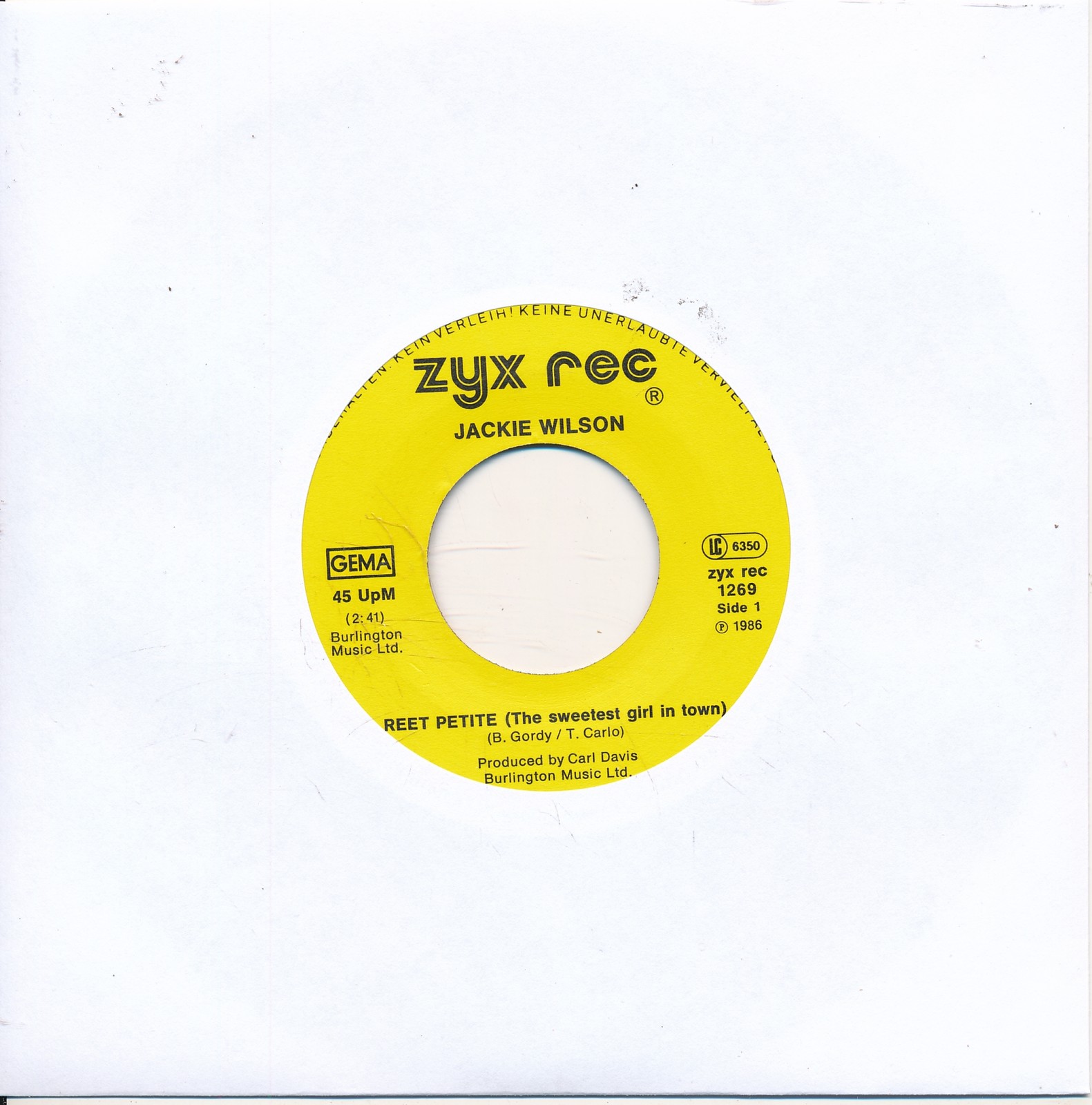 Reet Petite - Jackie Wilson - LC Single 7" Vinyl 203/22
