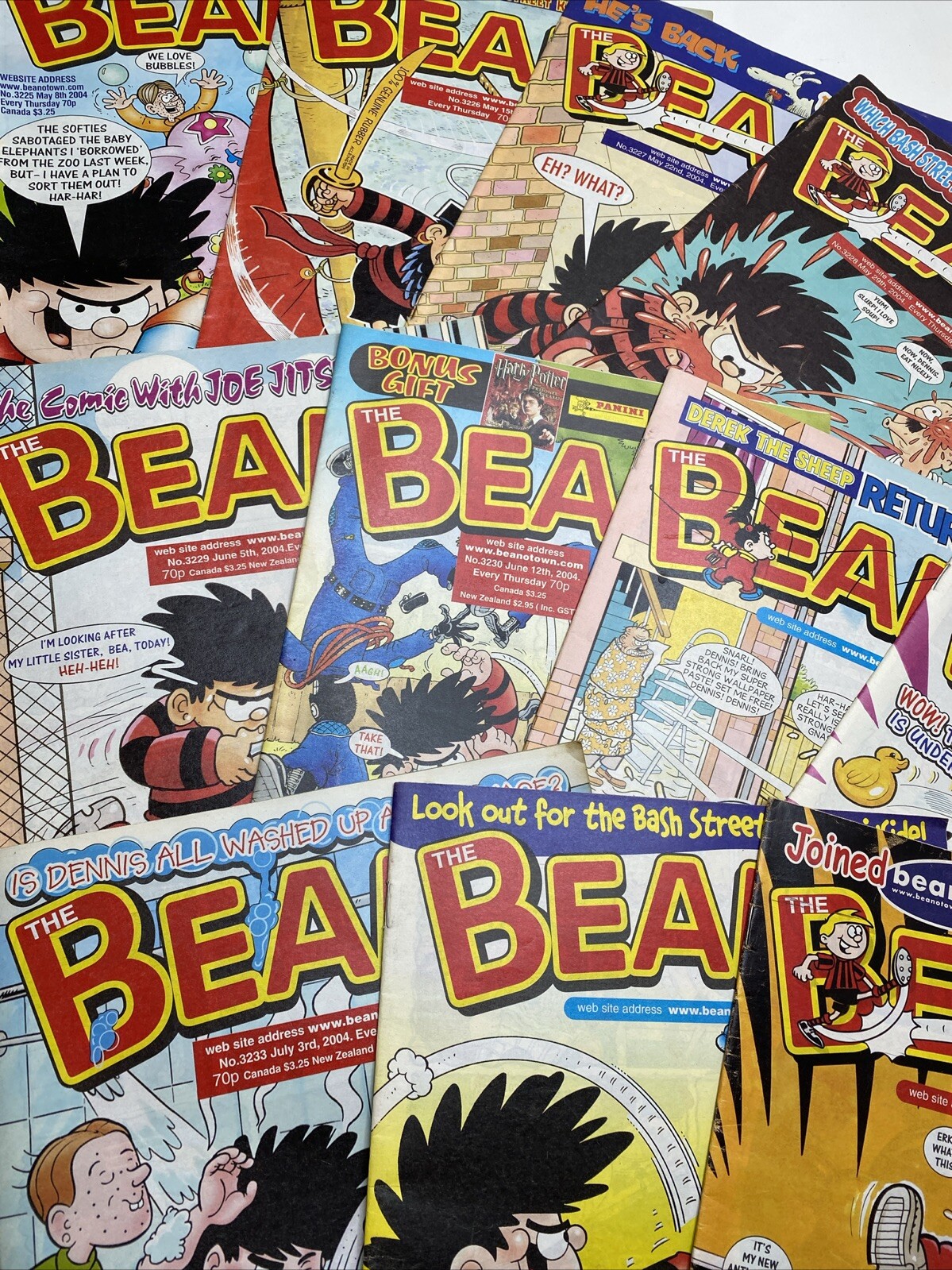 11 x BEANO COMICS Job Lot From 2004 -  Vintage Consecutive Issues- Free P&P