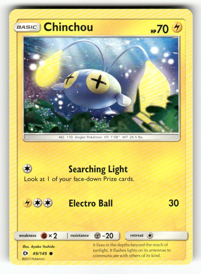 CHINCHOU 49/149 COMMON SM SET BASE POKEMON LEGGERMENTE GIOCATO