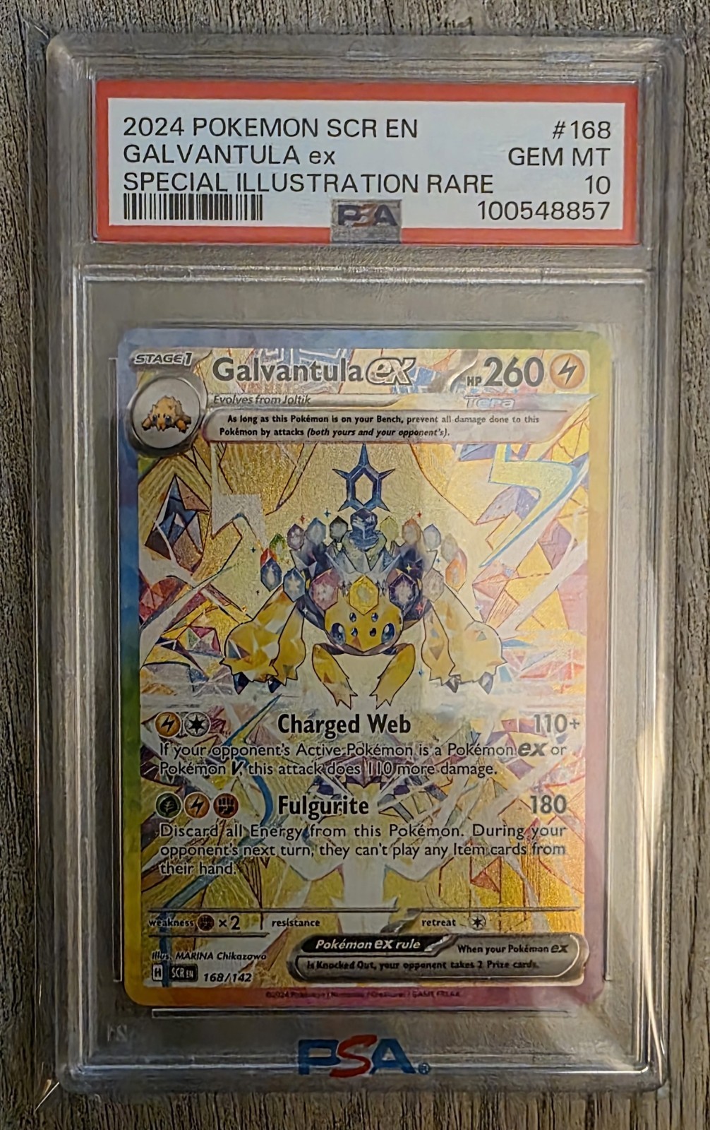 PSA 10 Galvantula EX 168/142 Corona Stellare Illustrazione Speciale Rara