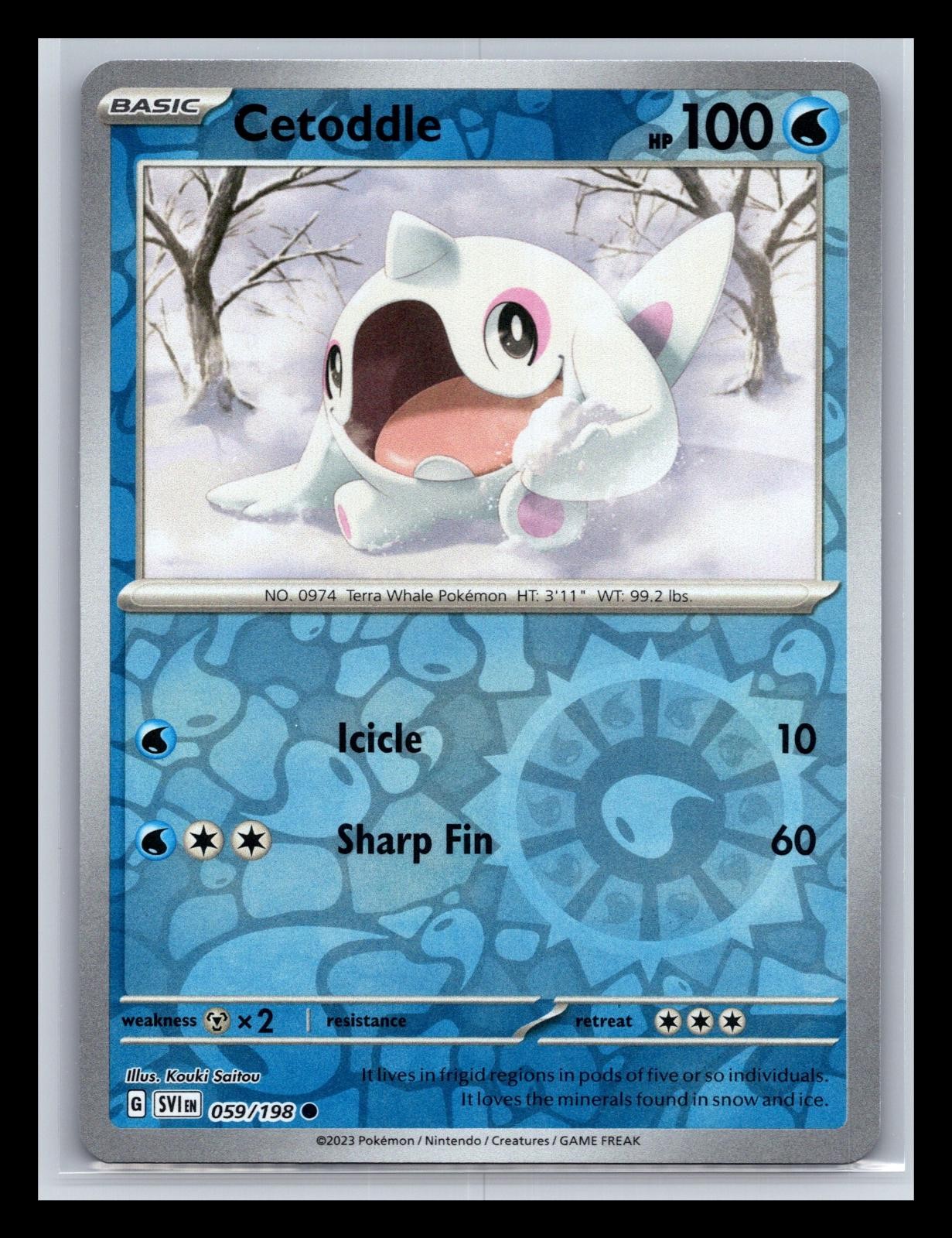 Cetoddle 059/198 Common Scarlet & Violet Pokemon Reverse Holo Near Mint
