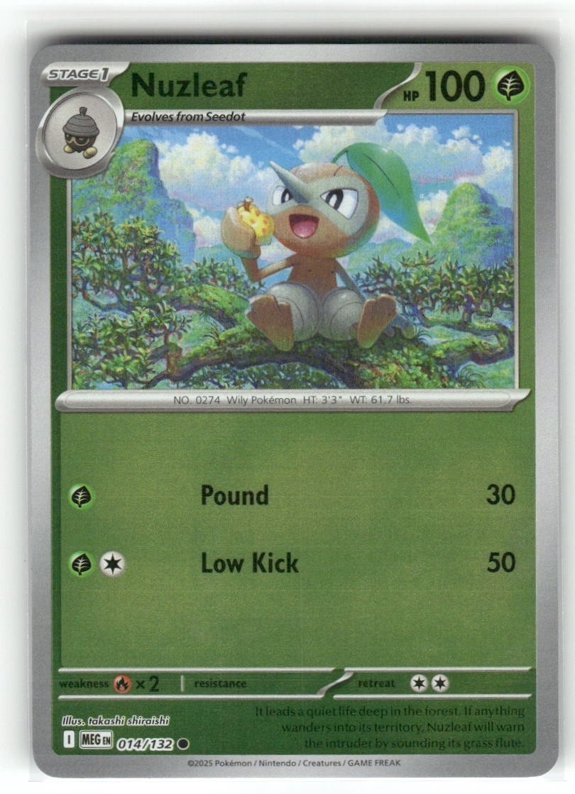 Nuzleaf  014/132 Reverse Holo Mega Evolution Pokemon TCG