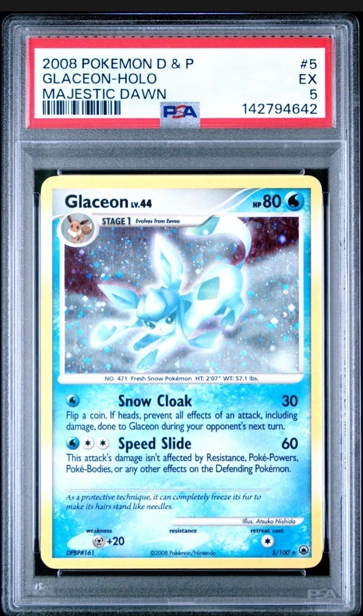 2008 Glaceon 5/100 Majestic Dawn Holo PSA 5 LOW POP CLEAN