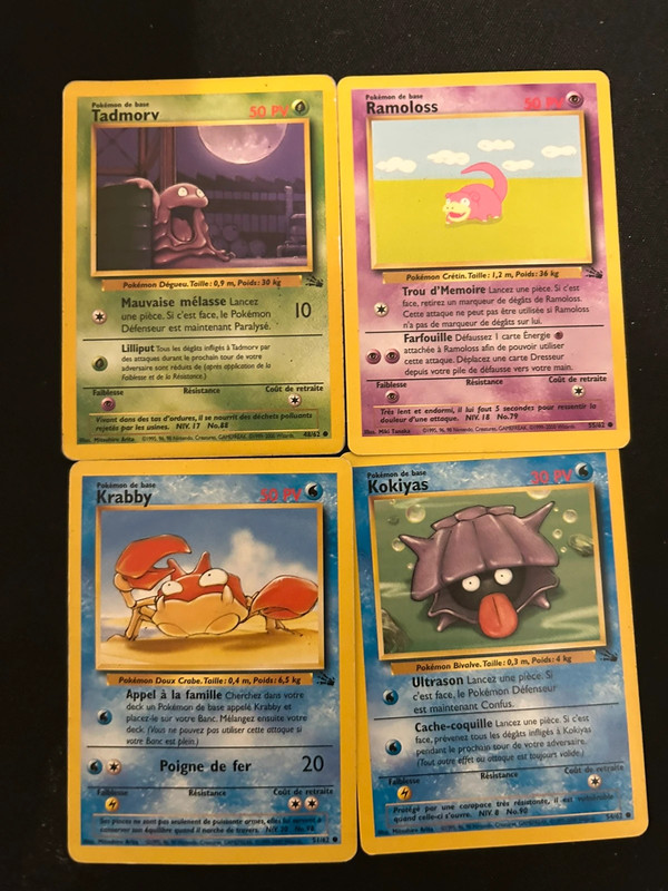 Lot carte Pokémon fossile