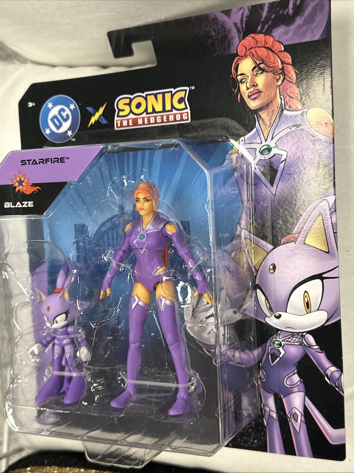 Jakks Pacific DC x Sonic The Hedgehog Starfire & Blaze 5" Figure Wave Confezione da 3