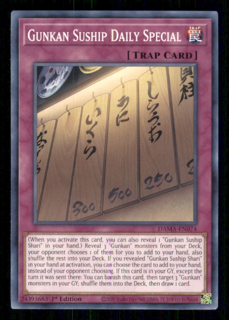 Gunkan Suship Speciale Giornaliero DAMA-EN074 Alba della Maestà Yu-Gi-Oh 1° Edizione NM