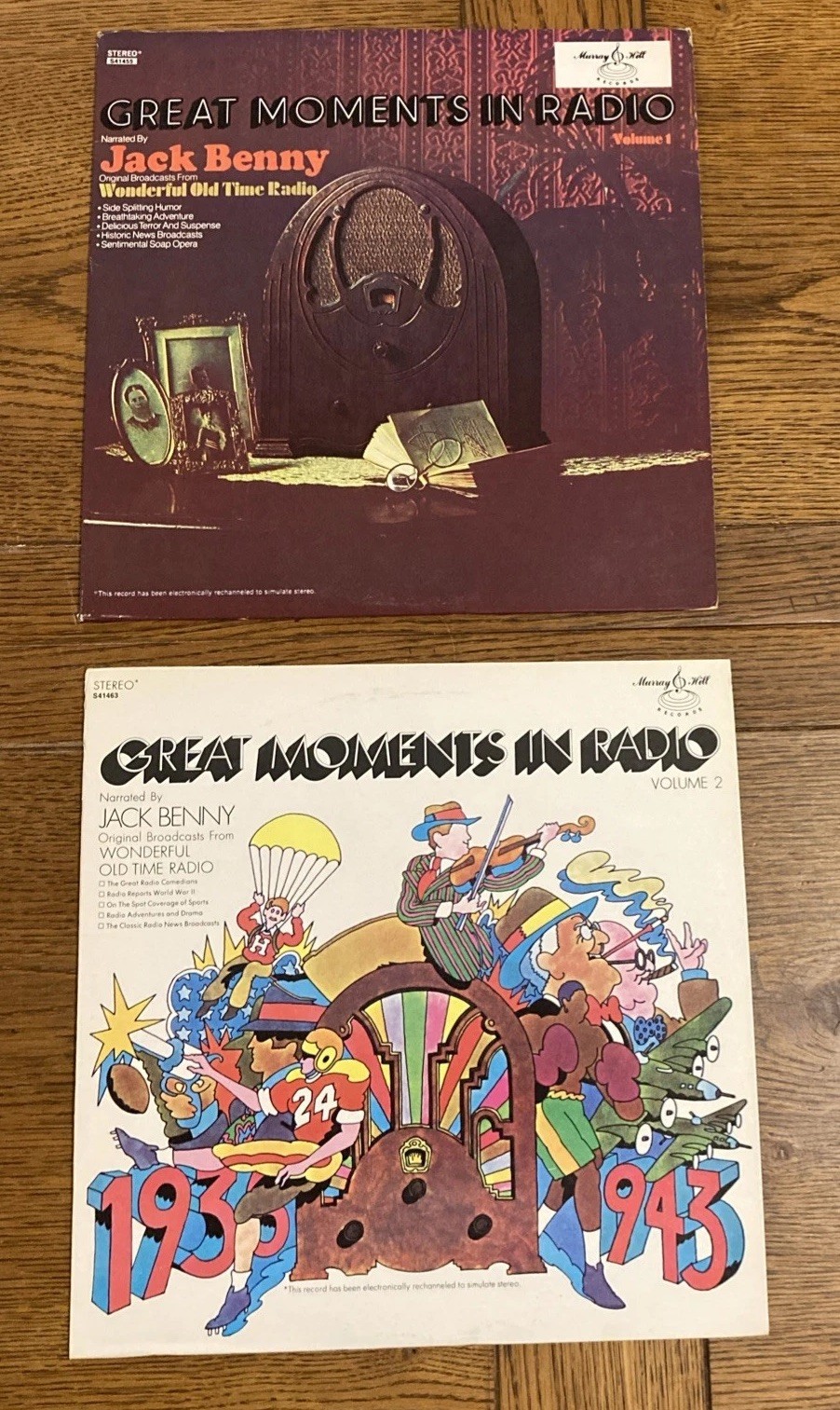 Jack Benny Great Moments In Radio: Volume 1 & 2 Murray Hill Records Vinyl Lot