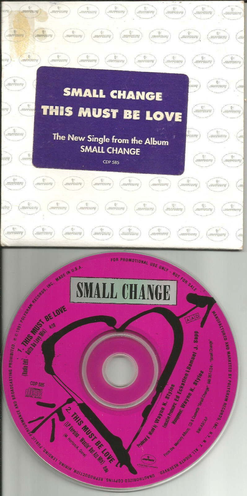 SMALL CHANGE This Must be love w/ 2 RARE MIXES & RADIO EDIT PROMO DJ CD single 